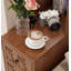 Table de bout avec 3 tiroirs, table de coin avec 2 tablettes ouvertes, table d'appoint haute-1886264748