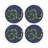 Serpent Blue Vegan Leather Round Coasters-119015236