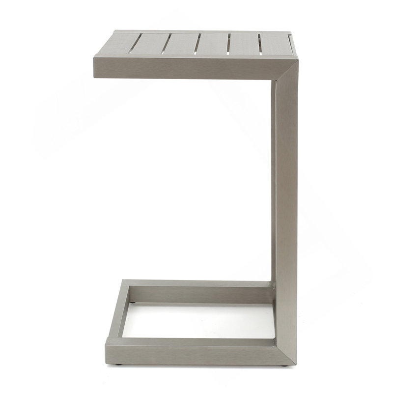 Table en forme de C Cape Coral Alu, Argent argent