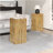 Wood-Look Square-Column MGO End Table,  H27.75",Wood-Like Distressed Finish, Mix With Different Heights, Indoor Outdoor Use,Natural Color-1230183509