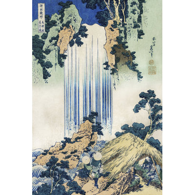 Ivanbrook " Hokusai's Waterfalls I " by Katsushika Hokusai Mixed Media Print
