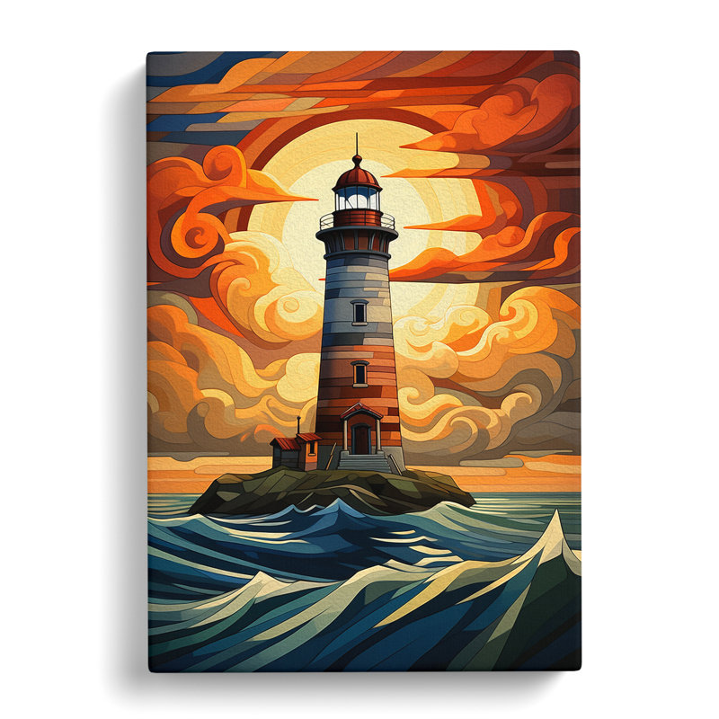 Lighthouse Deco No.3 - Wrapped Canvas, 76cm H x 50cm W x 3cm D