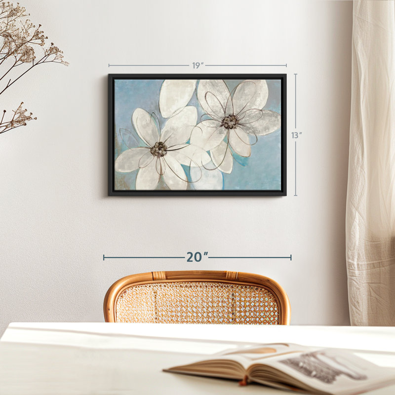 Impression sur toile bleue et neutre, H 13 po x l 19 po