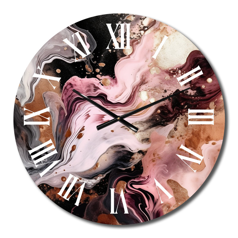 Horloge murale rose et noire, Moyenne