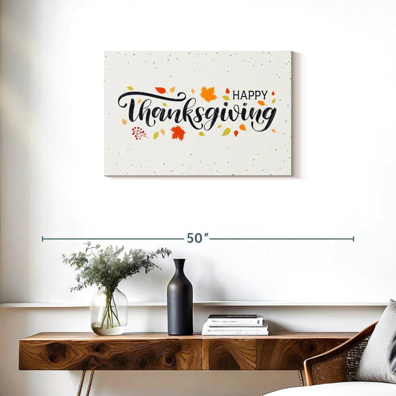 Cursive Thanksgiving Greeting, H 20 po x l 30 po