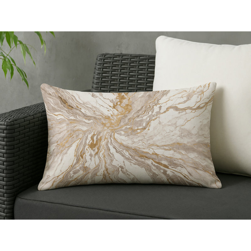 Coussin décoratif intérieur / extérieur gris Modern Modern, Rectangle H 18 po x l 25 po, Gris abstrait 267