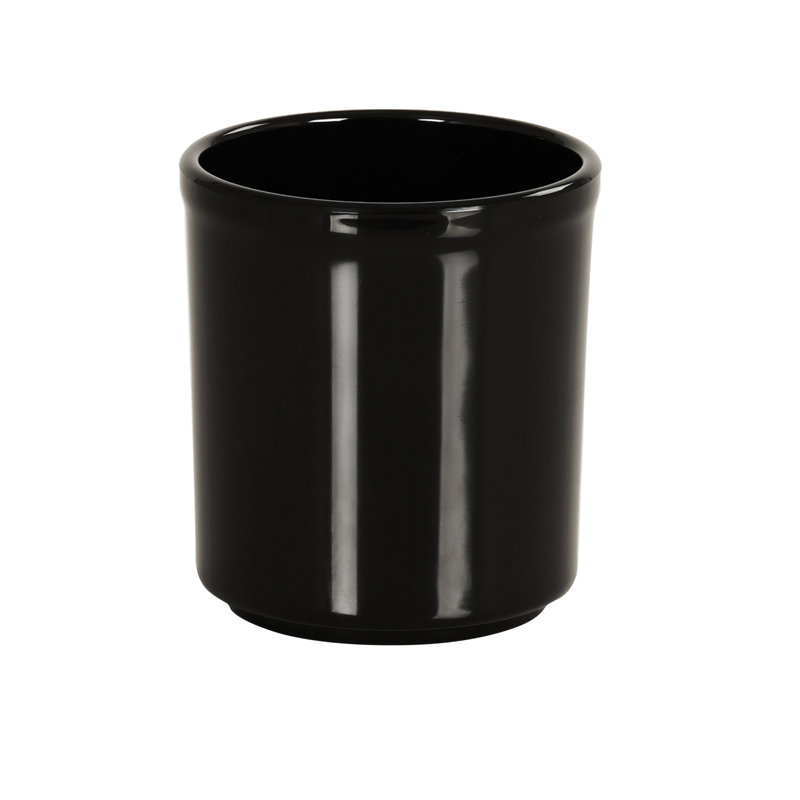 Pot rond à condiments en mélamine, Noir, H 5,5 po x l 5 po x P 5 po