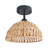 Semi Flush Mount Rattan Ceiling Light, Hand-woven Boho Farmhouse Wicker Chandelier For Kitchen Bedroom Hallway