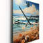 Beach Breeze Pointillism I - Horloge murale moderne nautique et de plage-99629129