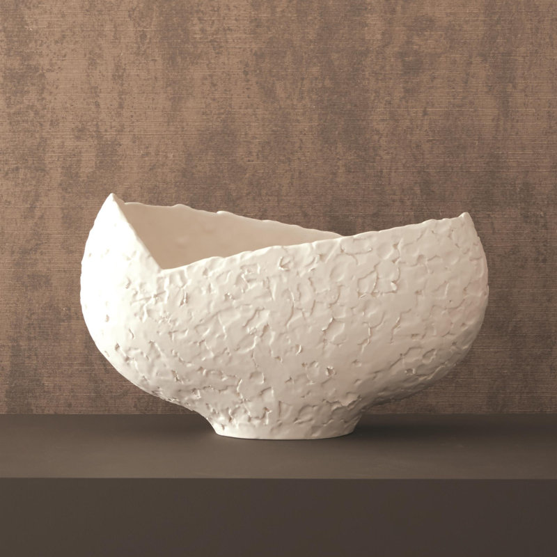 Bol asymétrique pointillé - blanc mat