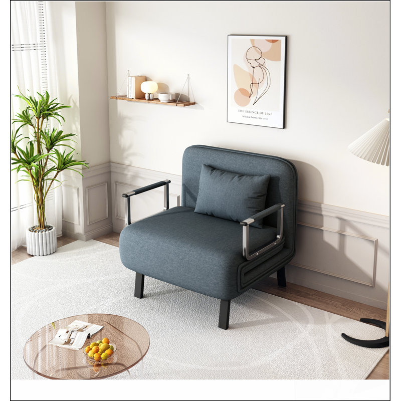 31,5? Fauteuil-lit convertible, canapé-lit à trois volets avec dossier et coussin réglables, canapé-lit de loisirs avec structure en acier robuste pour la maison et le bureau, fauteuil-lit confortable 