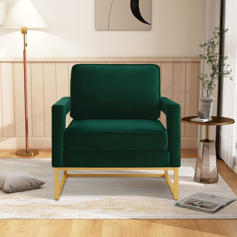 Fauteuil de 29,08 po de largeur conforme Zenebe CAL117, Polyester émeraude