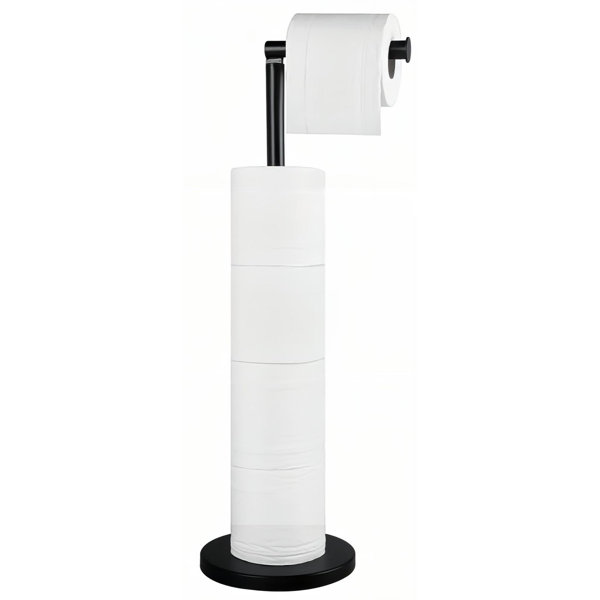 Marmolux Toilet Paper Holder Stand Free Standing W/ Storage, Matte Black  Finish 
