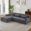 Canapé modulaire surdimensionné en L Chenille, design minimaliste, canapé-lit pour salon, appartement et espaces de réception, aucun assemblage requis-690936698