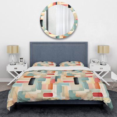 Pastel Harmony II - Ensemble de housse de couette géométrique