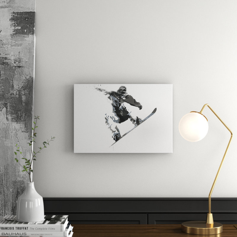 Snow Boarder Snowboarding - Wall Art, 35cm H x 50cm W, Wrapped Canvas