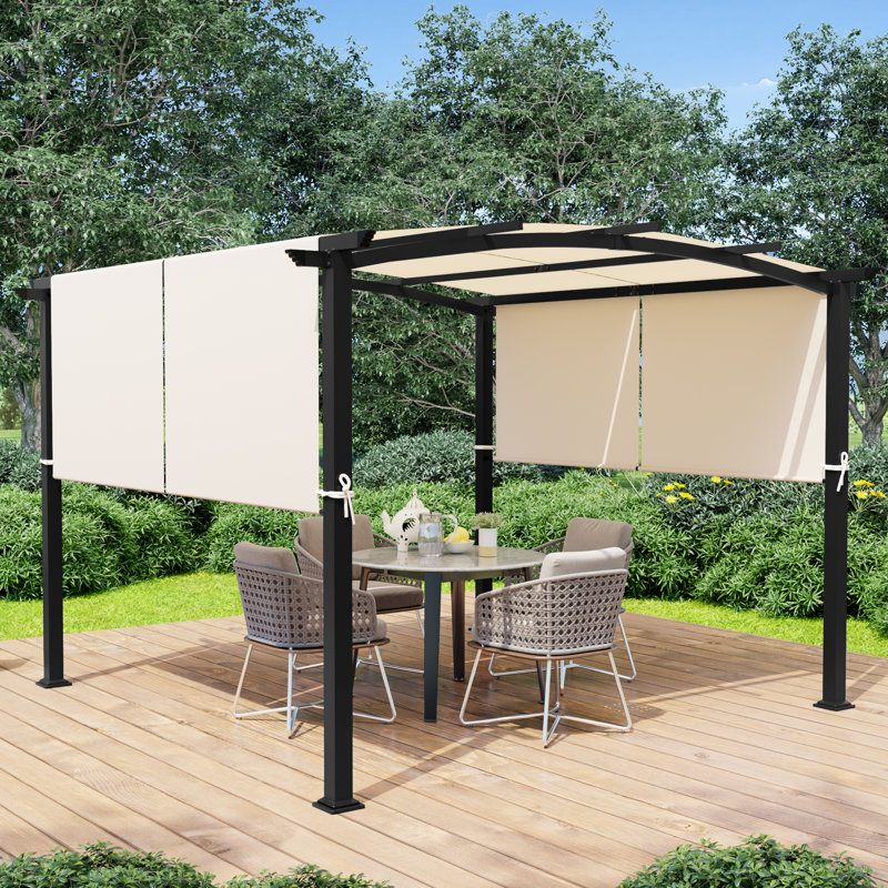 10 Ft. W x 10 Ft. D Steel Pergola with Canopy