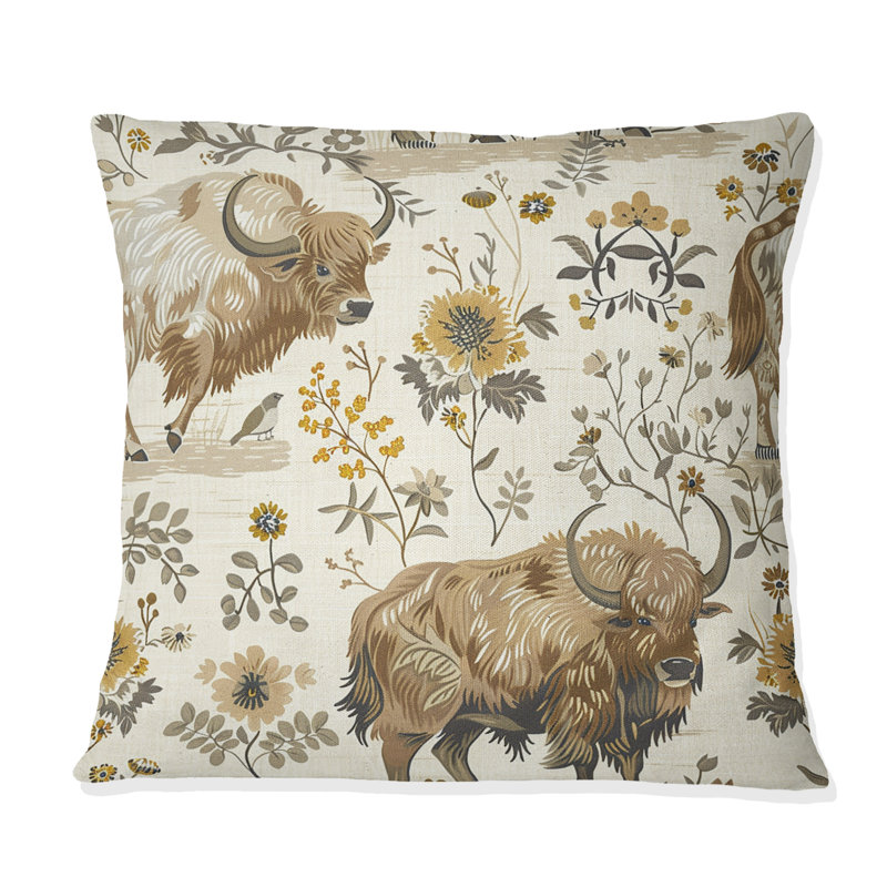 Coussin Beige, H 16 po x l 16 po