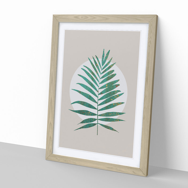 Botanical Fern - Picture Frame Graphic Art, 48cm H x 36cm W x 2cm D, Oak