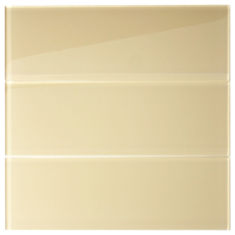 Carrelage mosaïque en verre 4 po x 12 po Earth de couleur kaki imperméable pour dosserets et murs de douche - 1 pi