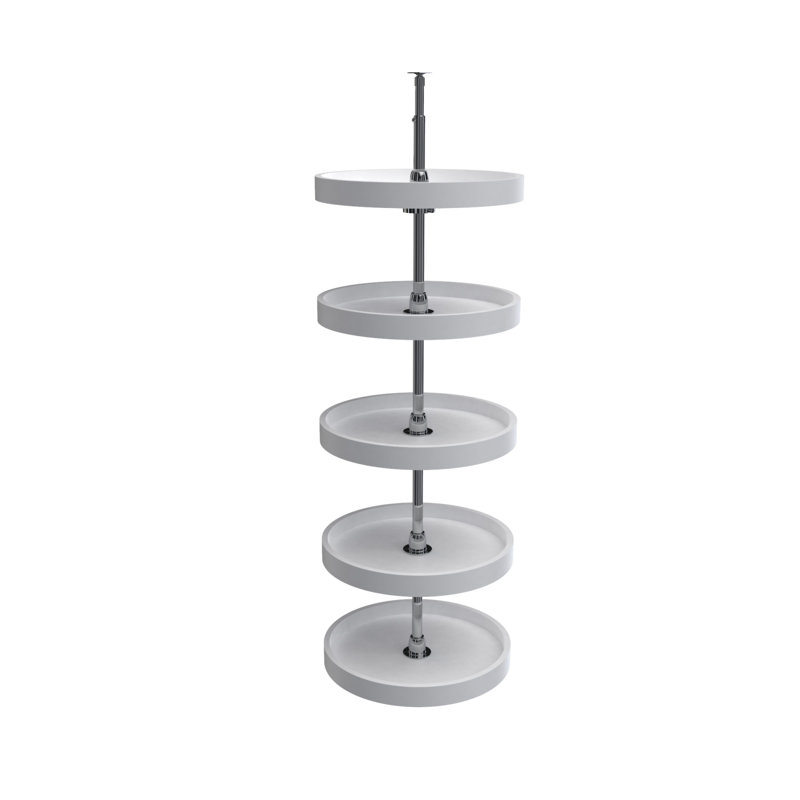Rev-A-Shelf Polymer Full-Circle 5-Shelf Lazy Susans Pantry Cabinets, White, 16" W