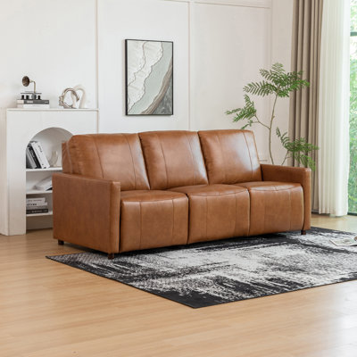 Westwood Real Leather Sofa - Camel Brown