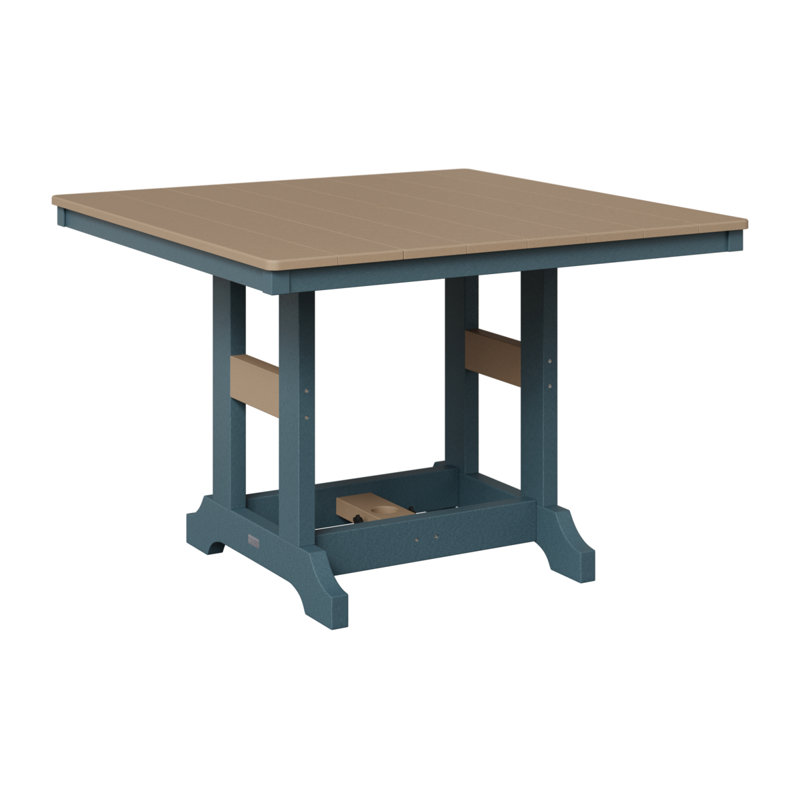 Garden Classic Outdoor Square Bar Table, Slate, Weatherwood