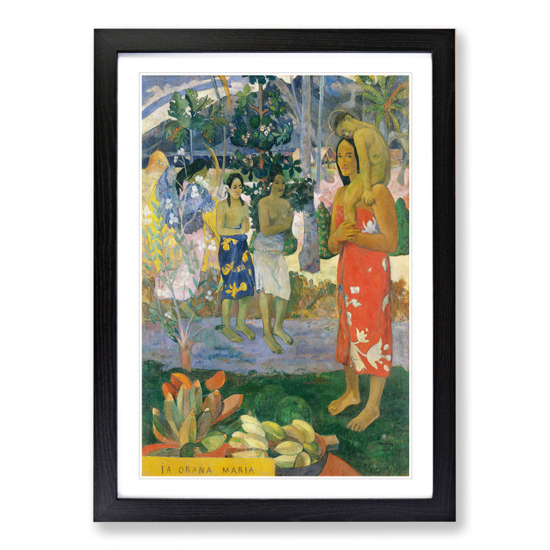 Hail Mary by Paul Gauguin - Framed Print, Black Framed, 65cm H x 48cm W x 2cm D