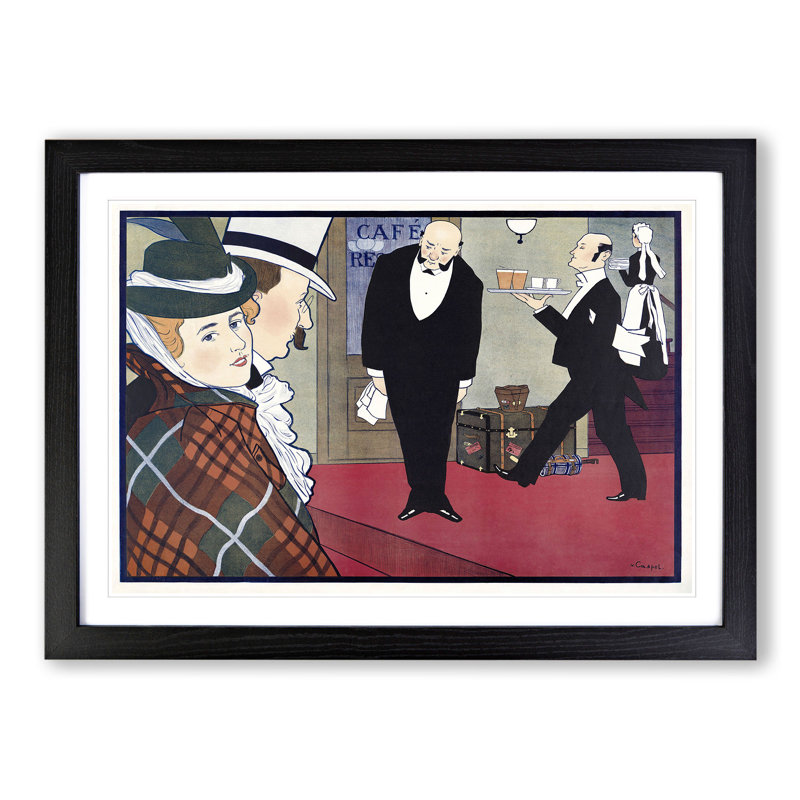 Two Waiters by Johann Georg Van Caspel - Framed Print, 27cm H x 36cm W x 2cm D, Black Framed