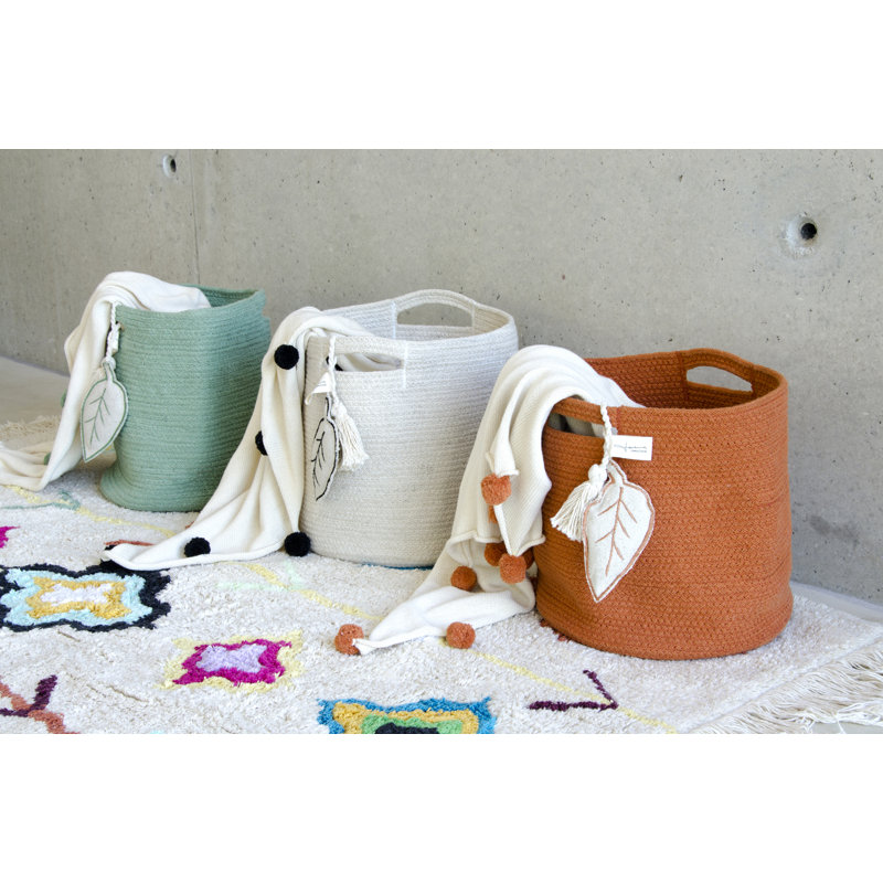 Plants Fabric Decorative Basket, Natural