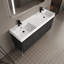 Meuble-lavabo autoportant de 60 po avec lavabo double en résine et grand espace de rangement