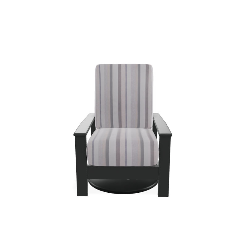 Chaise berçante pivotante cachée en polymère Leeward, Graphite, Colombe sensorielle