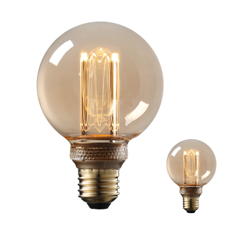 Ampoules à DEL à intensité variable G25, verre ambré, ampoule Edison vintage à culot E26, lumière ambrée