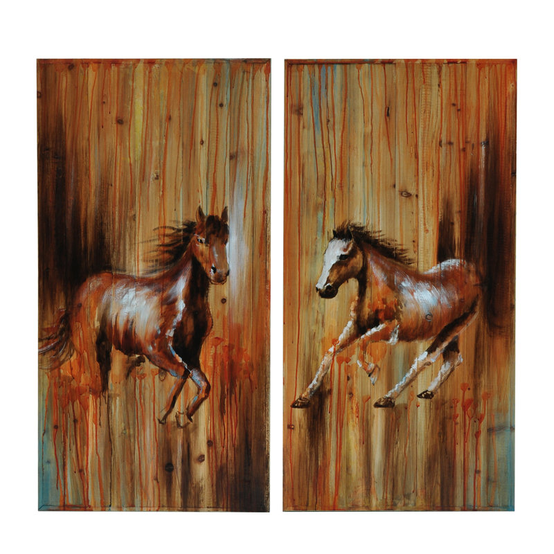 « full gallop 1 & 2 », ensemble de 2 reproductions d’art sur toiles