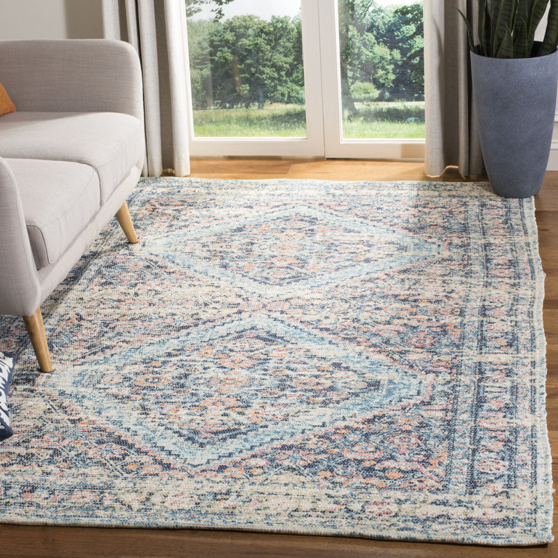 Tapis de performance géométrique tissé à la main Amanda, Rectangle 4 pi x 6 pi