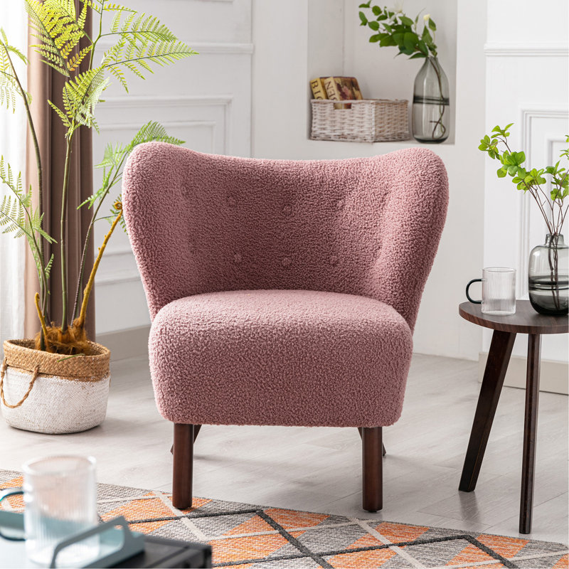 Chaise d'appoint Donadee, Polyester rose
