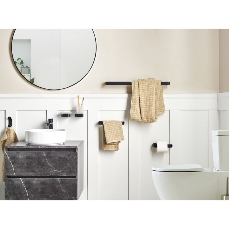 6-Piece Bathroom Hardware Set ZORRITOS with Towel Bars and Hooks Metal, Matte Black