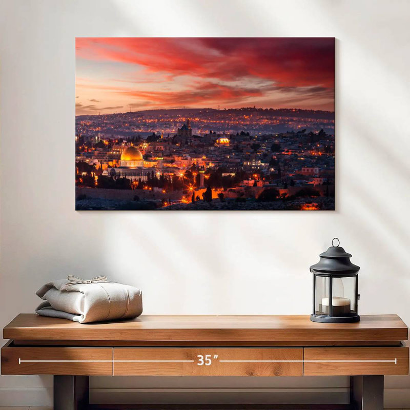 Hannes Jerusalem At Sunset, 16" H x 24" W