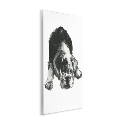 Portrait de bouledogue, art mural sur bois par Cartissi