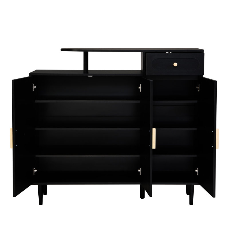 Armoire à chaussures élégante avec portes arquées et tiroir ON-TREND