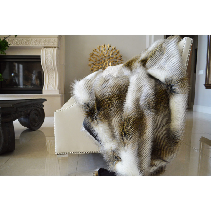 Alaskan Hawk Fur Throw Blanket