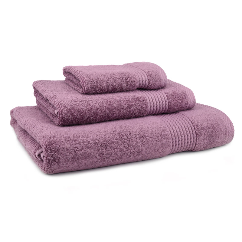 Adlena 3 Piece Turkish Cotton Towel Set, Damson