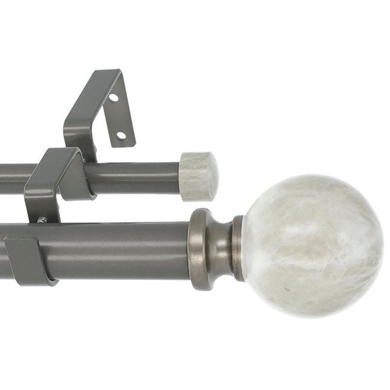 Tringle à rideaux double réglable 1 po, Bronze industriel, 84" - 120"