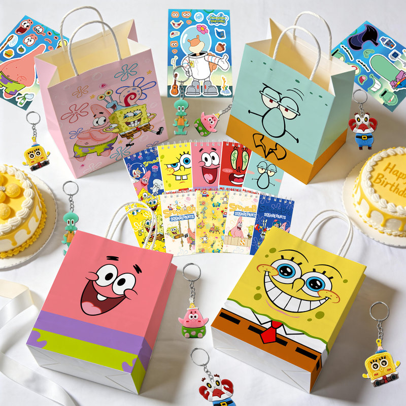 SpongeBob SquarePants Party Favors,96pcs All-In-One SpongeBob Birthday Party Favors Pack