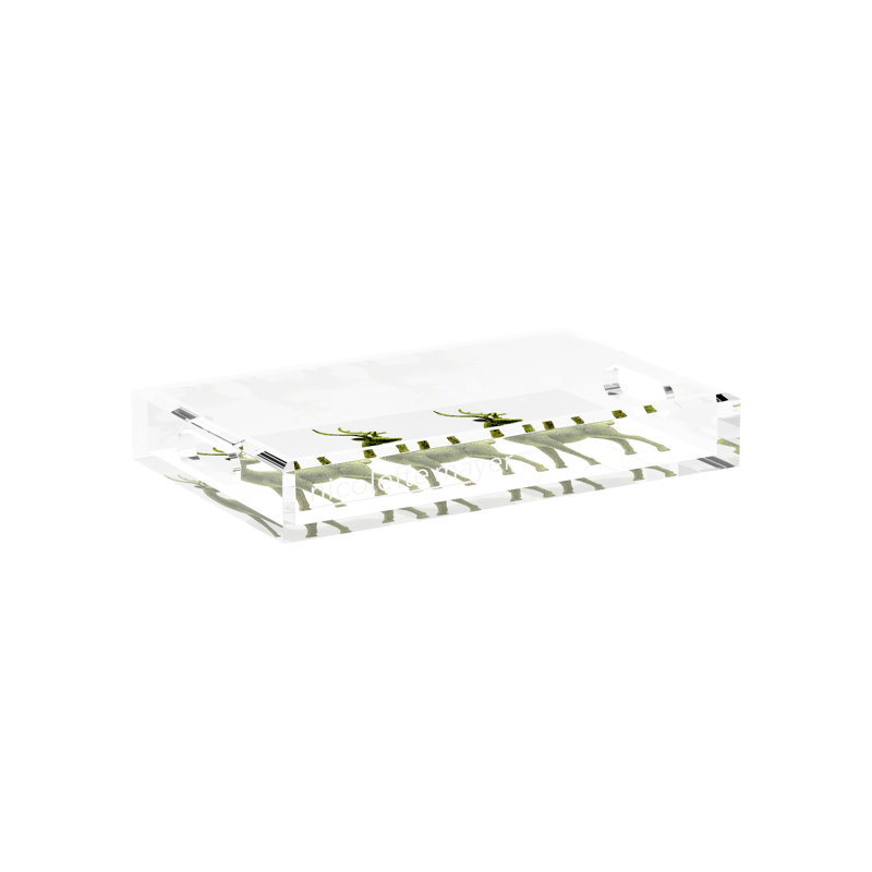 Moss Reindeer Acrylic Rectangle Decorative Tray