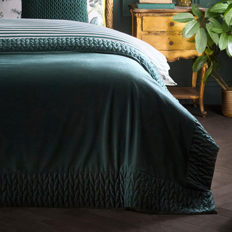 Laurence Llewelyn-Bowen Siena Bedspread Spice, Bottle Green