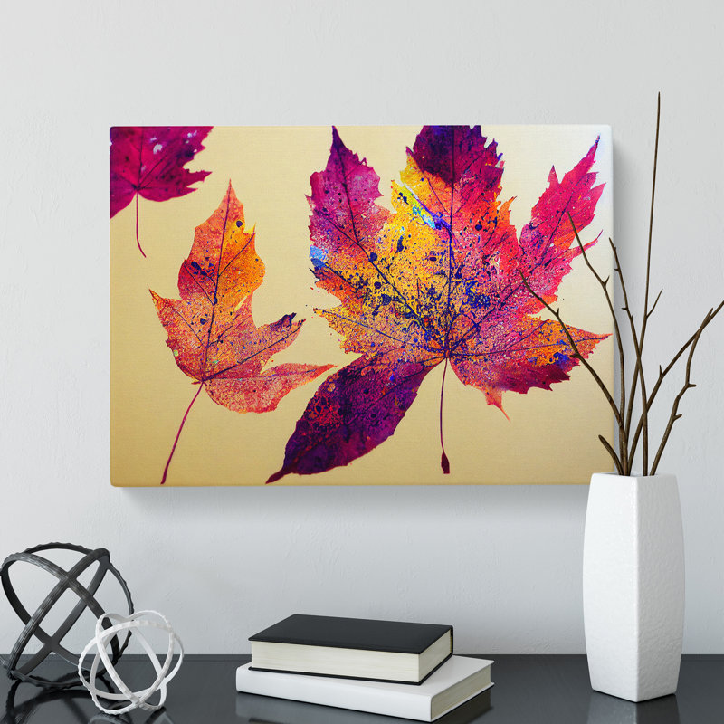 Paint Leaf Splash Vol.2 - Wrapped Canvas, 40cm H x 60cm W x 3cm D