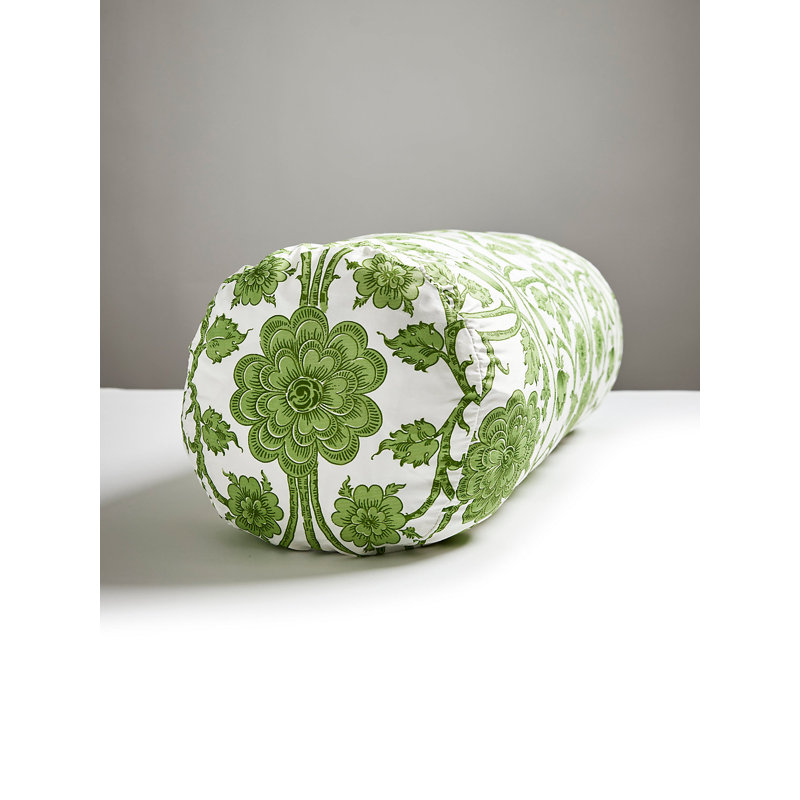 Ornamental Gate Silk Bolster Pillow Cover & Insert, Fern