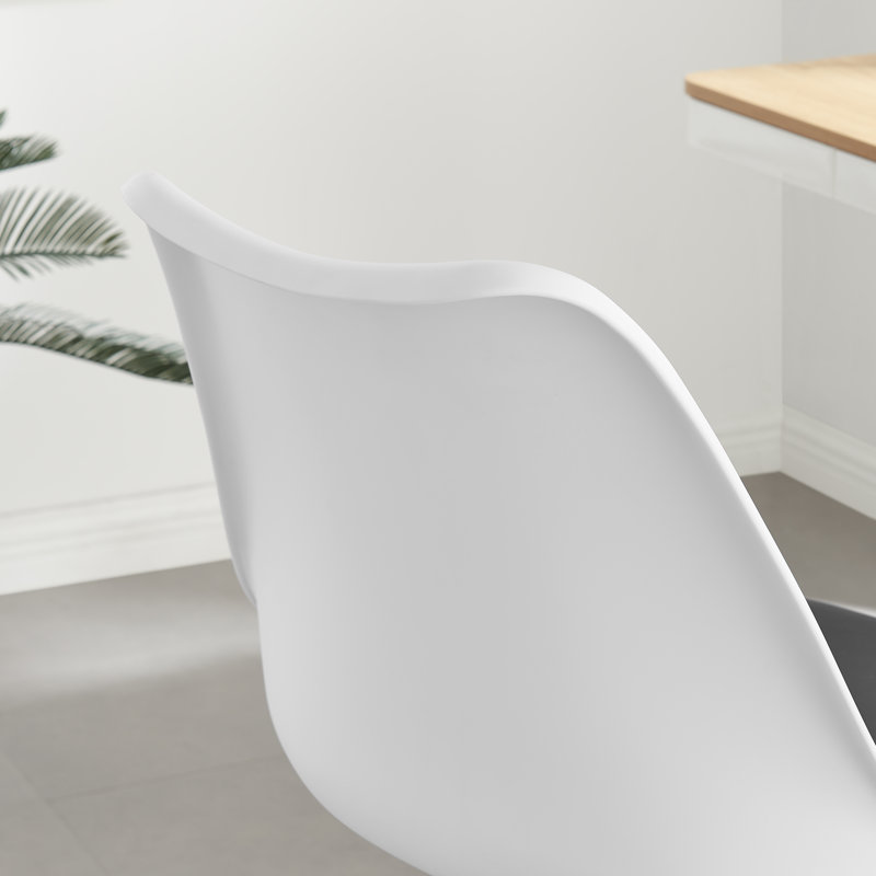 Kodan Simple Home Office Desk Chair - Scandi Chic Design, White