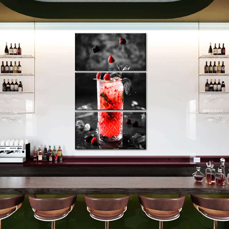 Cocktail Pop Berry Cocktail 3 pièces, H 57 po x l 36 po x P 1 po